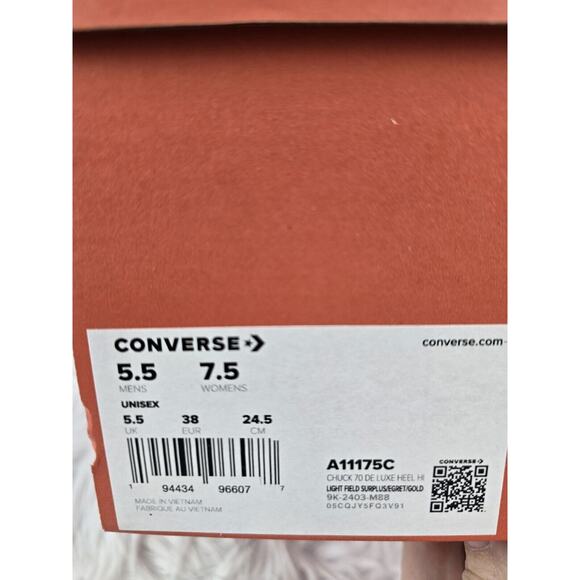 Converse Chuck 70 De Luxe Heel Hi Metal Rings Platform Women's 7.5 Men's 5.5 - Picture 8 of 13